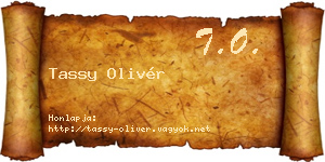 Tassy Olivér névjegykártya